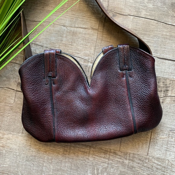 Handbags - 100% Leather Deep Burgundy Crossbody